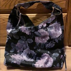 Beautiful purple and black floral purse
